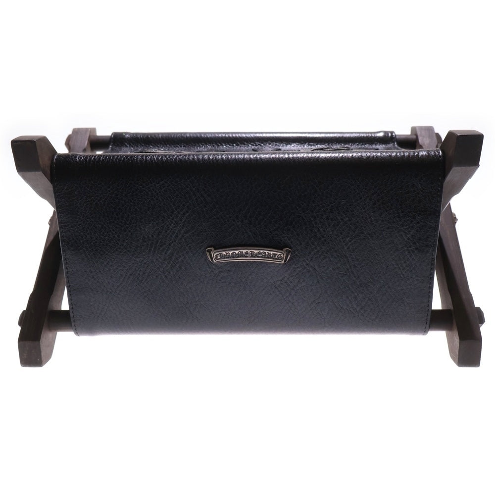 CHROME HEARTS(クロムハーツ) REMOTE CONTROLLER RACK リモコンラック セメタリークロスパッチ エボニーレッグ レザーリモコンラック ブラック/ブラウン■