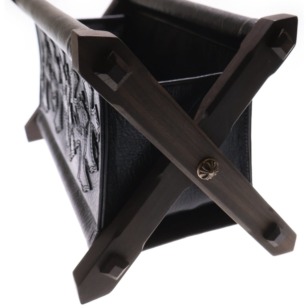 CHROME HEARTS(クロムハーツ) REMOTE CONTROLLER RACK リモコンラック セメタリークロスパッチ エボニーレッグ レザーリモコンラック ブラック/ブラウン■