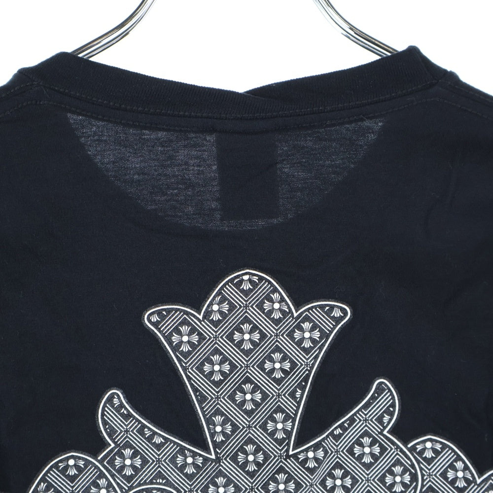 CHROME HEARTS(クロムハーツ) CH T-SHIRT トリプルクロス両面プリント スクロールラベルロゴ クルーネック コットン 長袖Tシャツ カットソー ブラック
