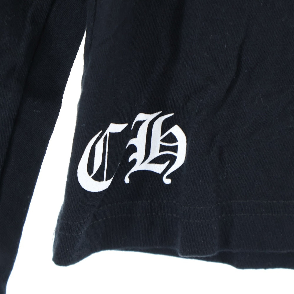 CHROME HEARTS(クロムハーツ) CH T-SHIRT トリプルクロス両面プリント スクロールラベルロゴ クルーネック コットン 長袖Tシャツ カットソー ブラック