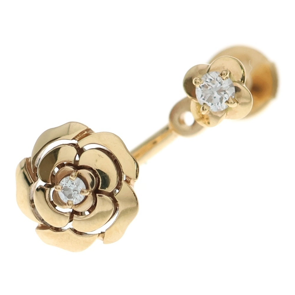 CHANEL(シャネル) カメリア 2Pダイヤ シングルピアス K18PG ピンク