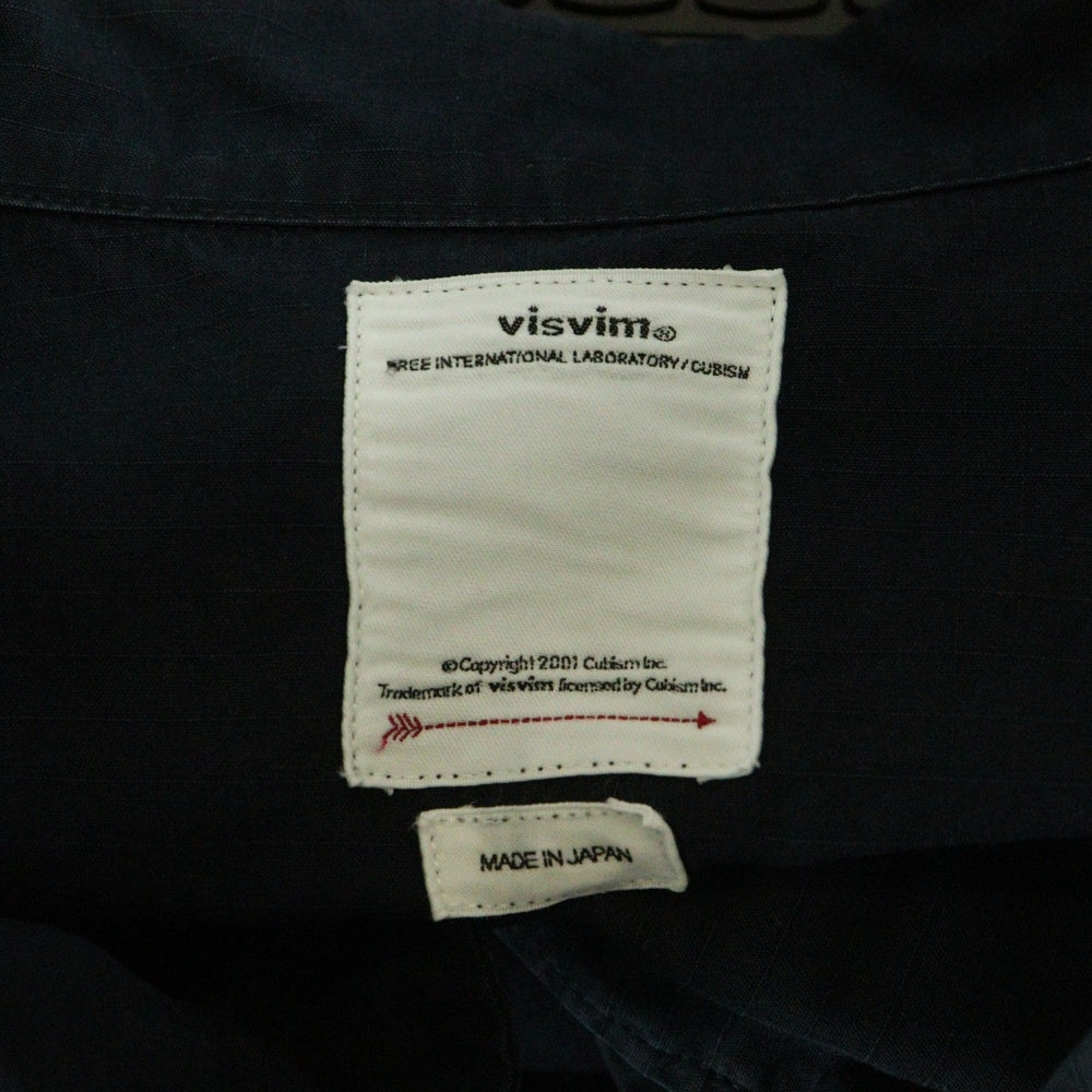 VISVIM(ヴィスヴィム) 20SS DOMAINE SHIRT L/S ドメーヌ ラペルカラー ロングスリーブ ミリタリー 長袖 シャツ ネイビー 0120105011013