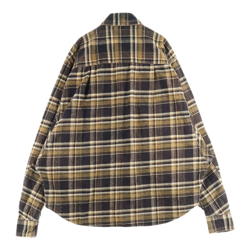 doublet(ダブレット) 25AW FADE CHECK SHIRT フェード チェック 長袖 シャツ ブラウン 25AW31SH161