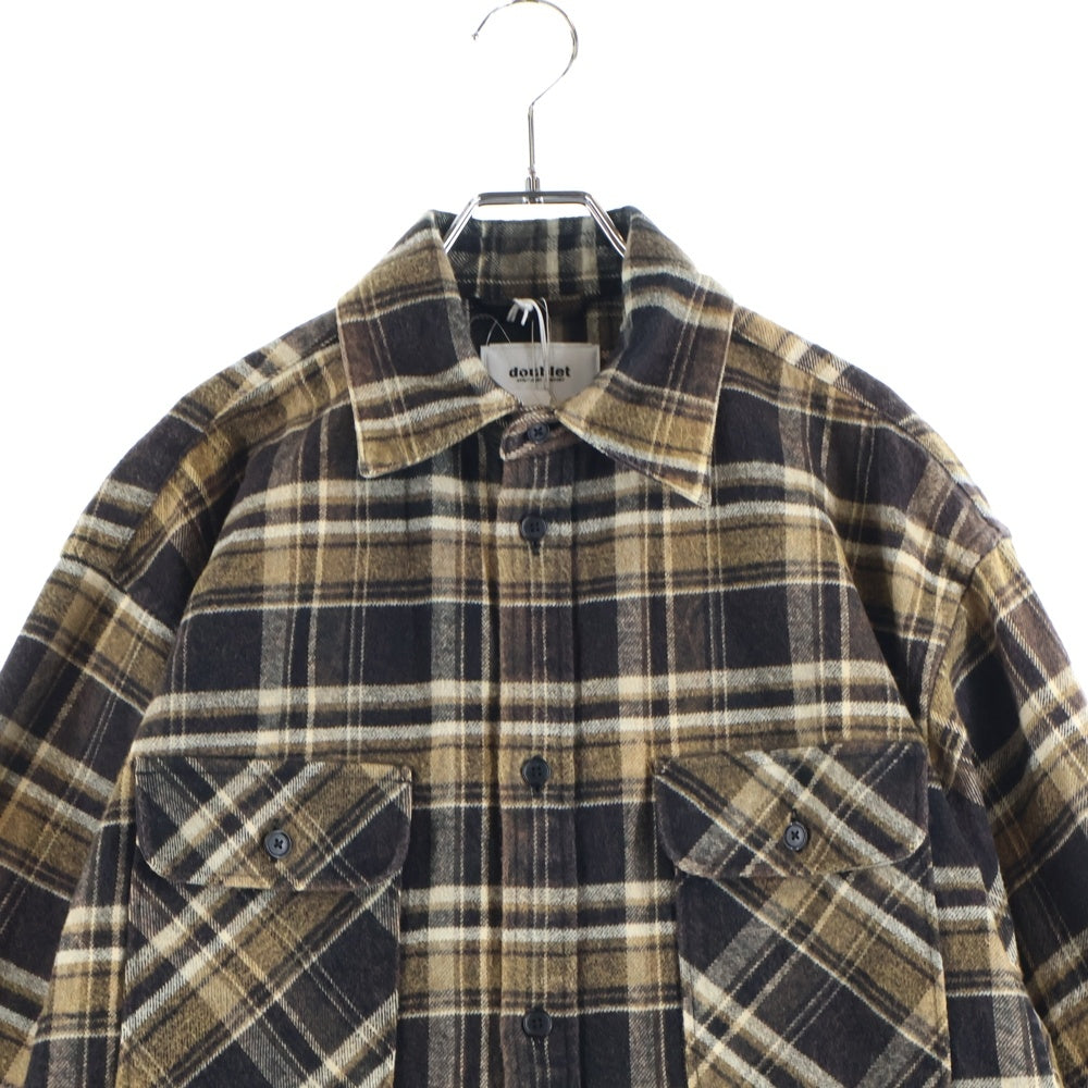 doublet(ダブレット) 25AW FADE CHECK SHIRT フェード チェック 長袖 シャツ ブラウン 25AW31SH161