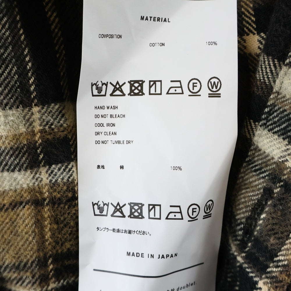 doublet(ダブレット) 25AW FADE CHECK SHIRT フェード チェック 長袖 シャツ ブラウン 25AW31SH161