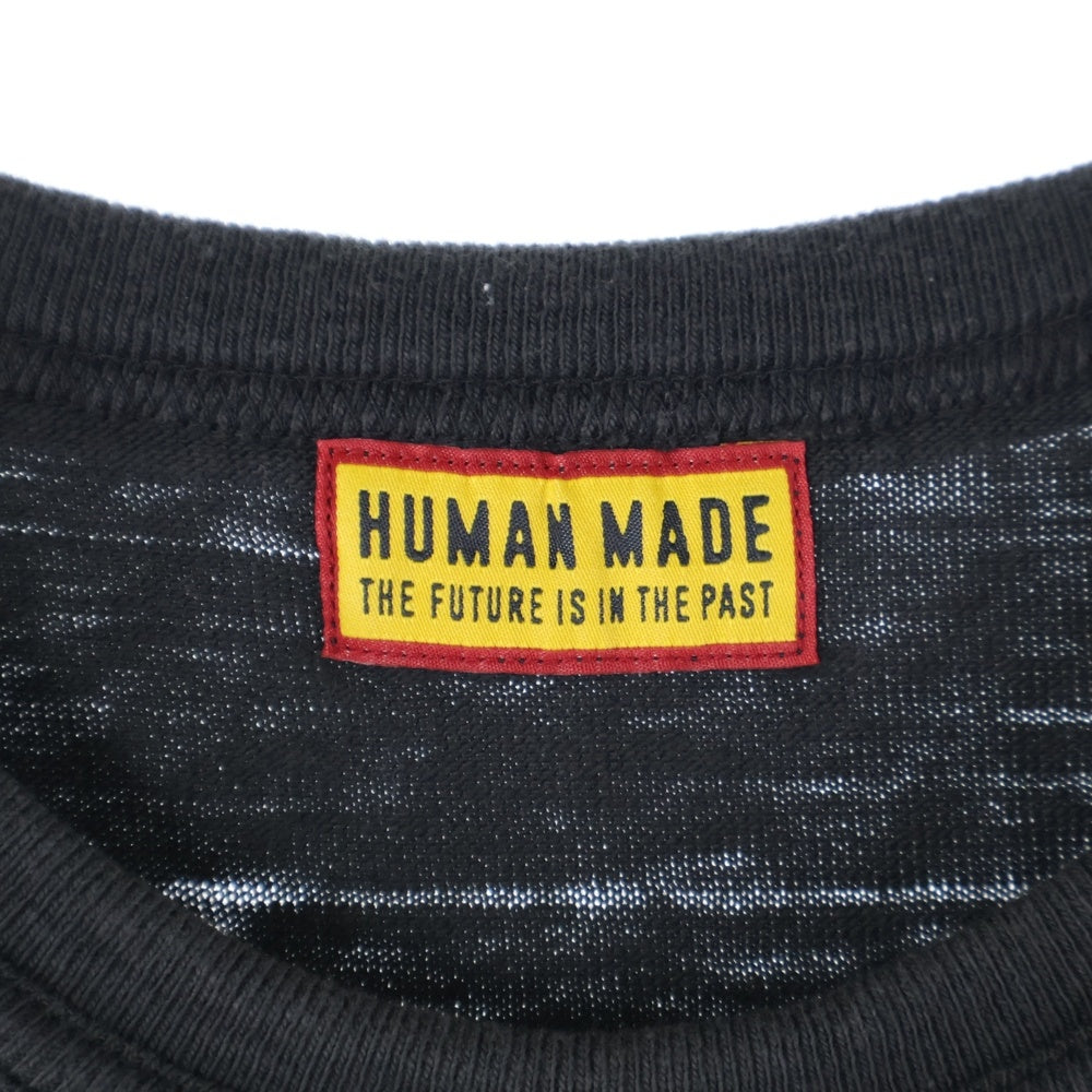 HUMAN MADE(ヒューマンメイド) 25SS GRAPHIC T-SHIRT グラフィックロゴ クルーネック半袖Tシャツ カットソー ブラック HM29TE005