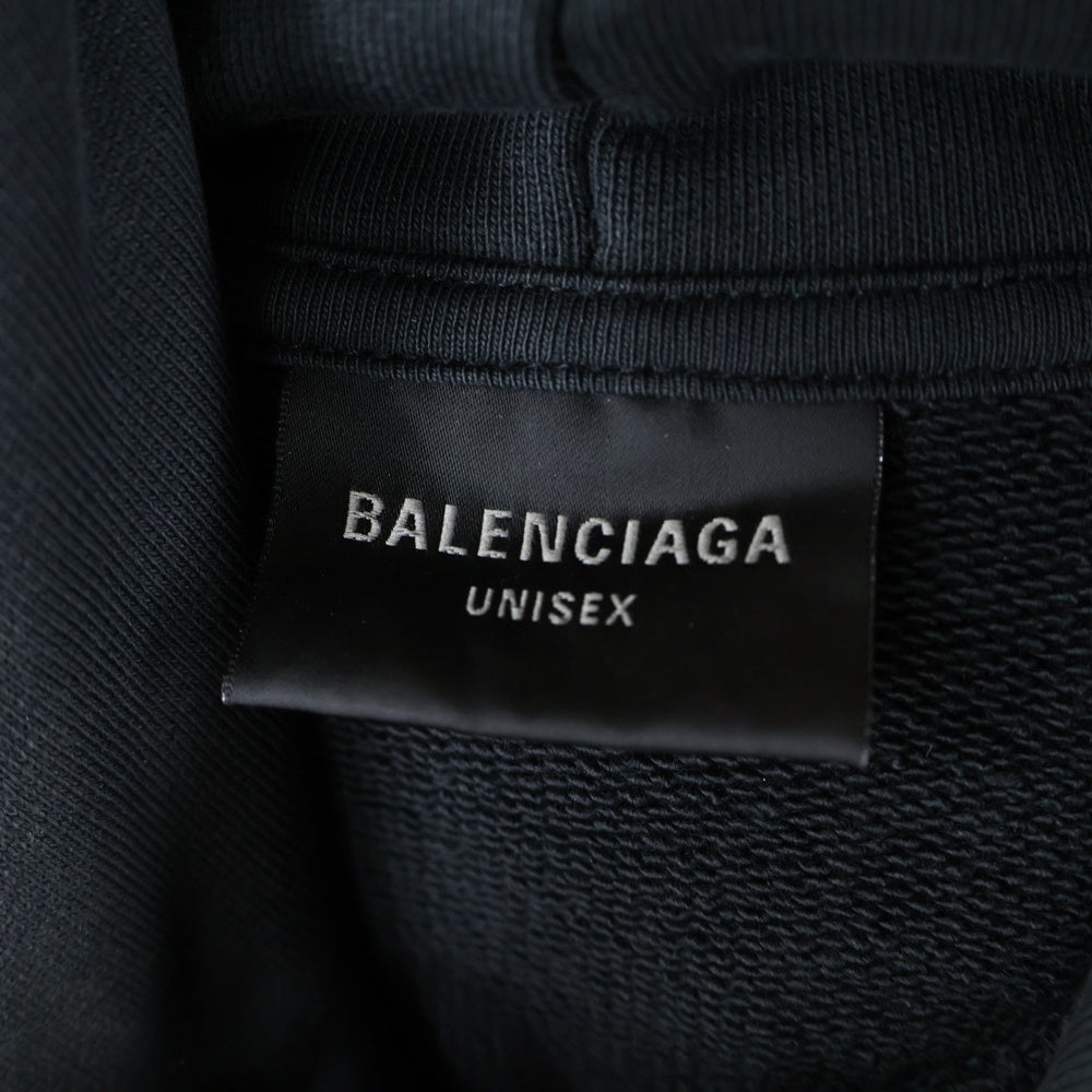 BALENCIAGA(バレンシアガ) 24SS NEW TAPE TYPE HOODIE BLACK ニュウ テープ タイプ プルオーバースウェットパーカー フーディー ブラック 739024 TQVQ9