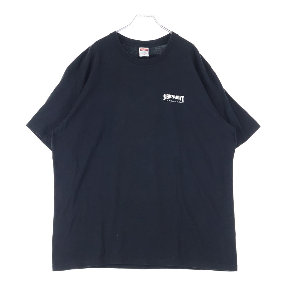 SUPREME(シュプリーム) 24AW ×THRASHER Cross Tee スラッシャー クロス クルーネック半袖Tシャツ カットソー ブラック