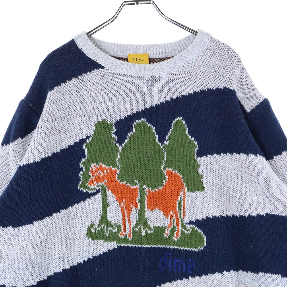 Dime(ダイム) BOVINE WOOL KNIT ボバイン アクリルウールニット セーター ネイビー/グレー