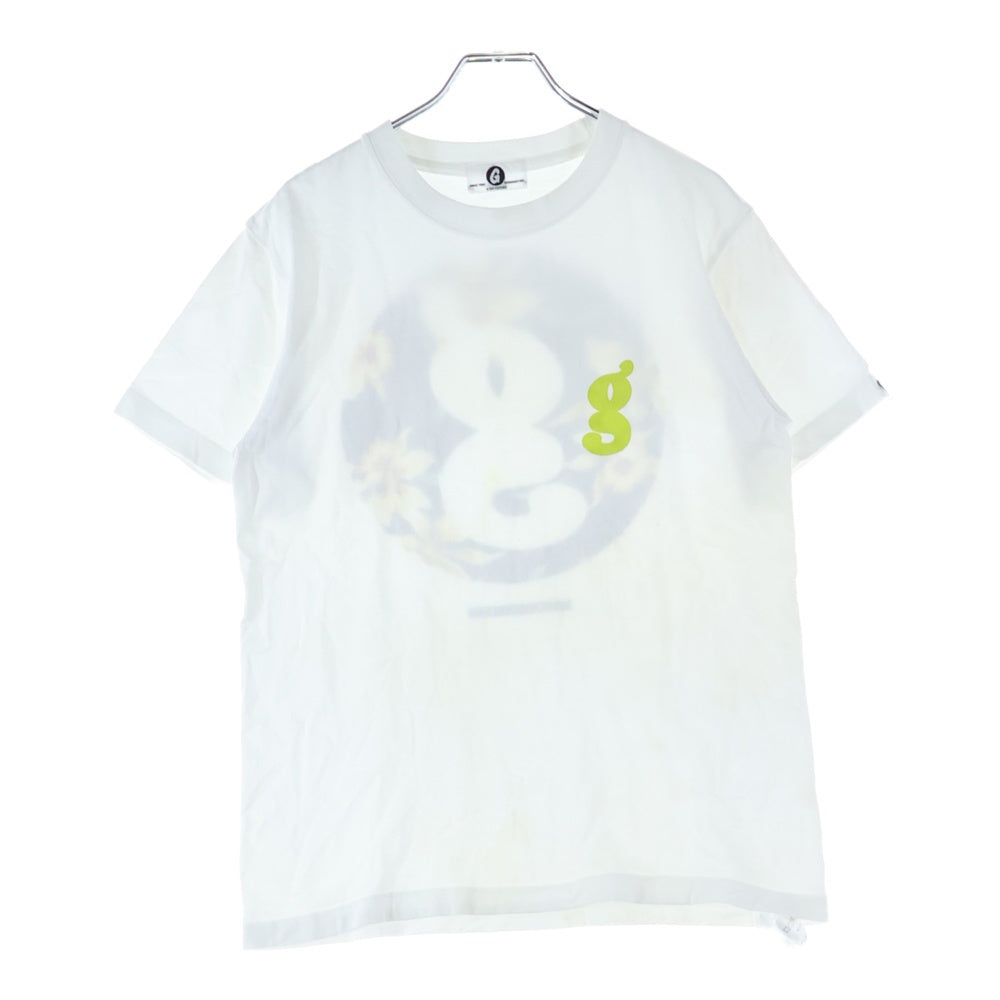 GOODENOUGH(グッドイナフ) 16SS G FLOWER TEE ロゴデザイン 両面プリント クルーネック カットソー 半袖Tシャツ ホワイト
