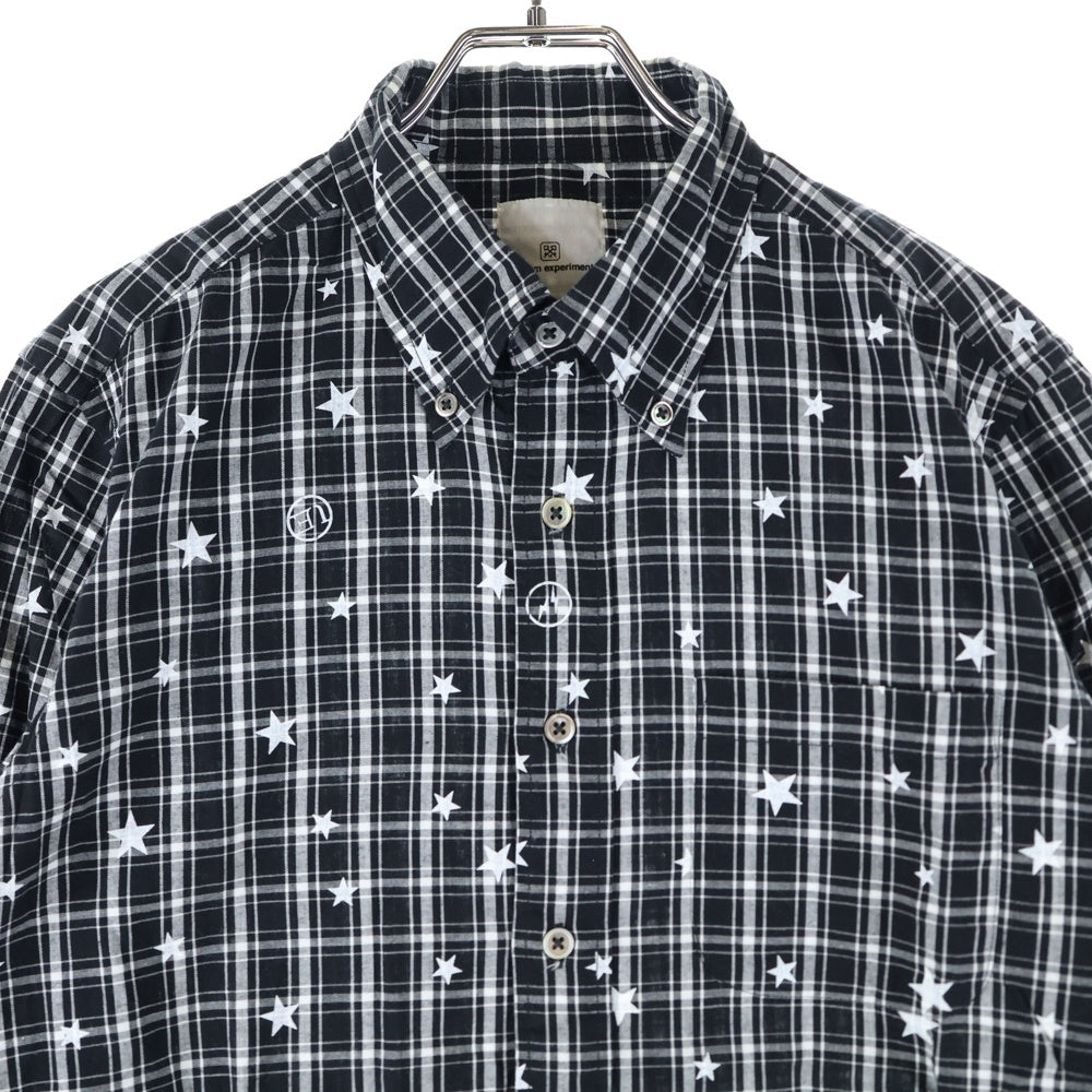 UNIFORM EXPERIMENT(ユニフォームエクスペリメント) 15AW STAR PRINT B.D SHIRT スターモチーフデザイン 長袖シャツ ブラック UE-156077
