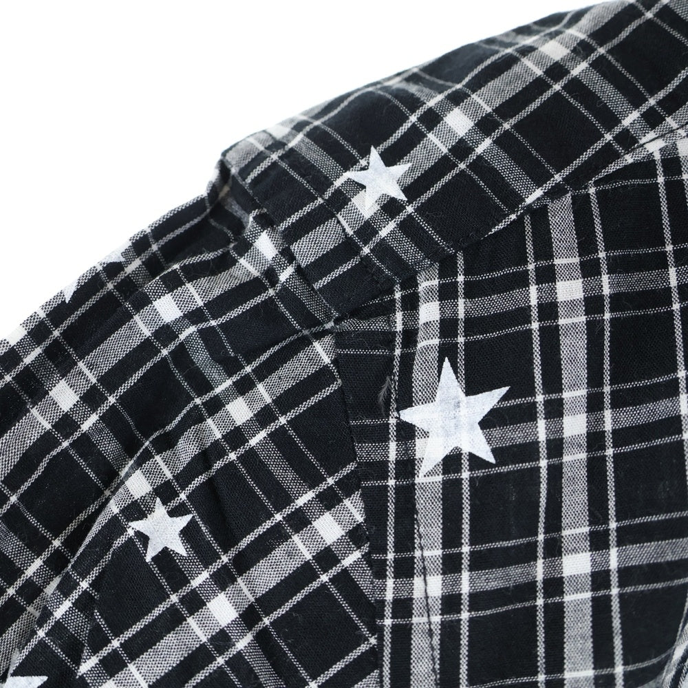 UNIFORM EXPERIMENT(ユニフォームエクスペリメント) 15AW STAR PRINT B.D SHIRT スターモチーフデザイン 長袖シャツ ブラック UE-156077
