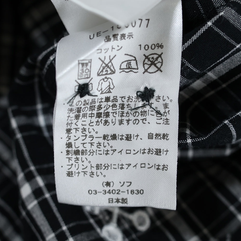 UNIFORM EXPERIMENT(ユニフォームエクスペリメント) 15AW STAR PRINT B.D SHIRT スターモチーフデザイン 長袖シャツ ブラック UE-156077