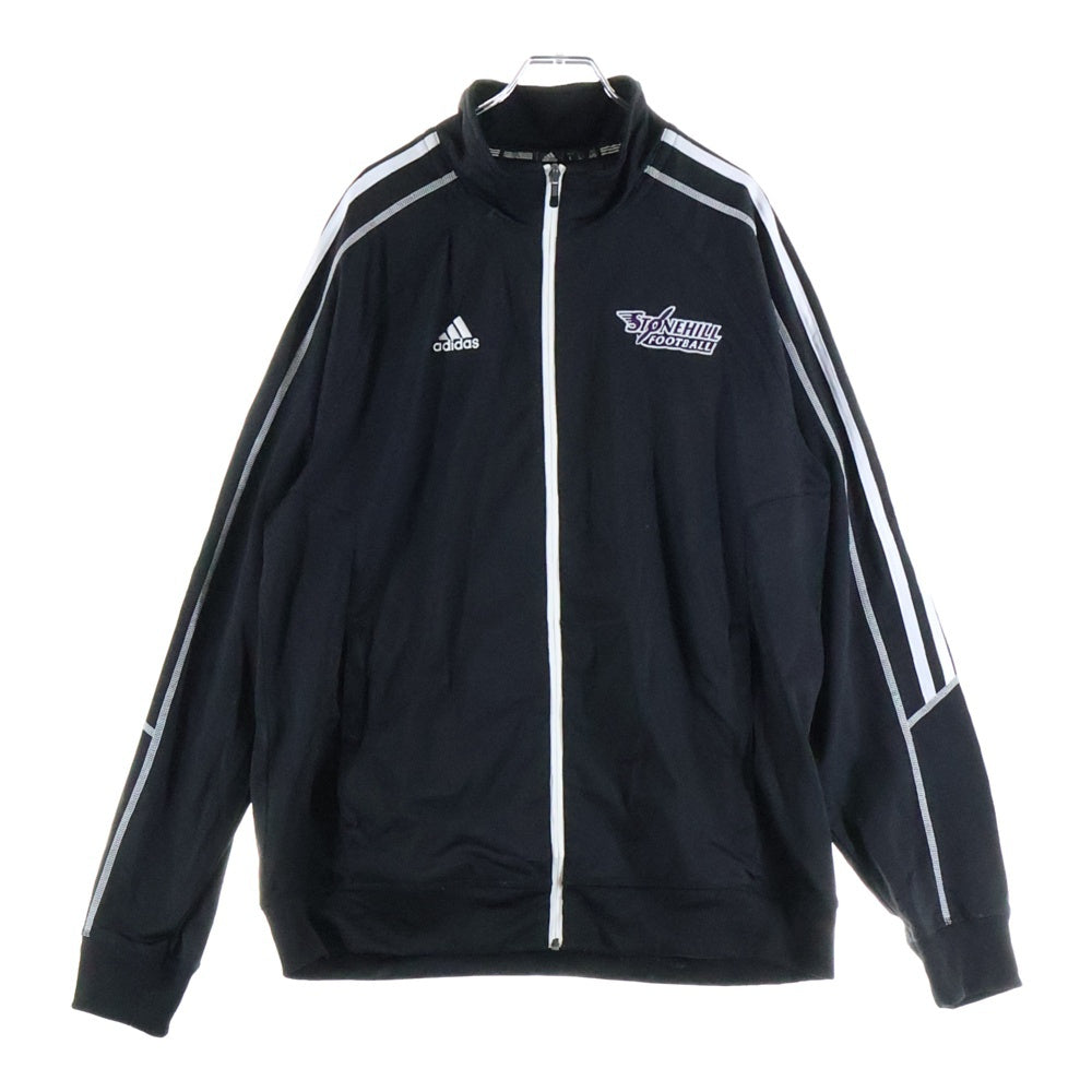 adidas(アディダス) 胸元エンブロイダリーデザイン ダブルポケット アームラインデザイン ジップアップ トラックジャケット ブラック 0DE003