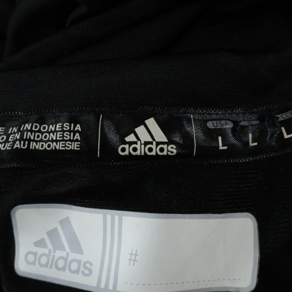 adidas(アディダス) 胸元エンブロイダリーデザイン ダブルポケット アームラインデザイン ジップアップ トラックジャケット ブラック 0DE003