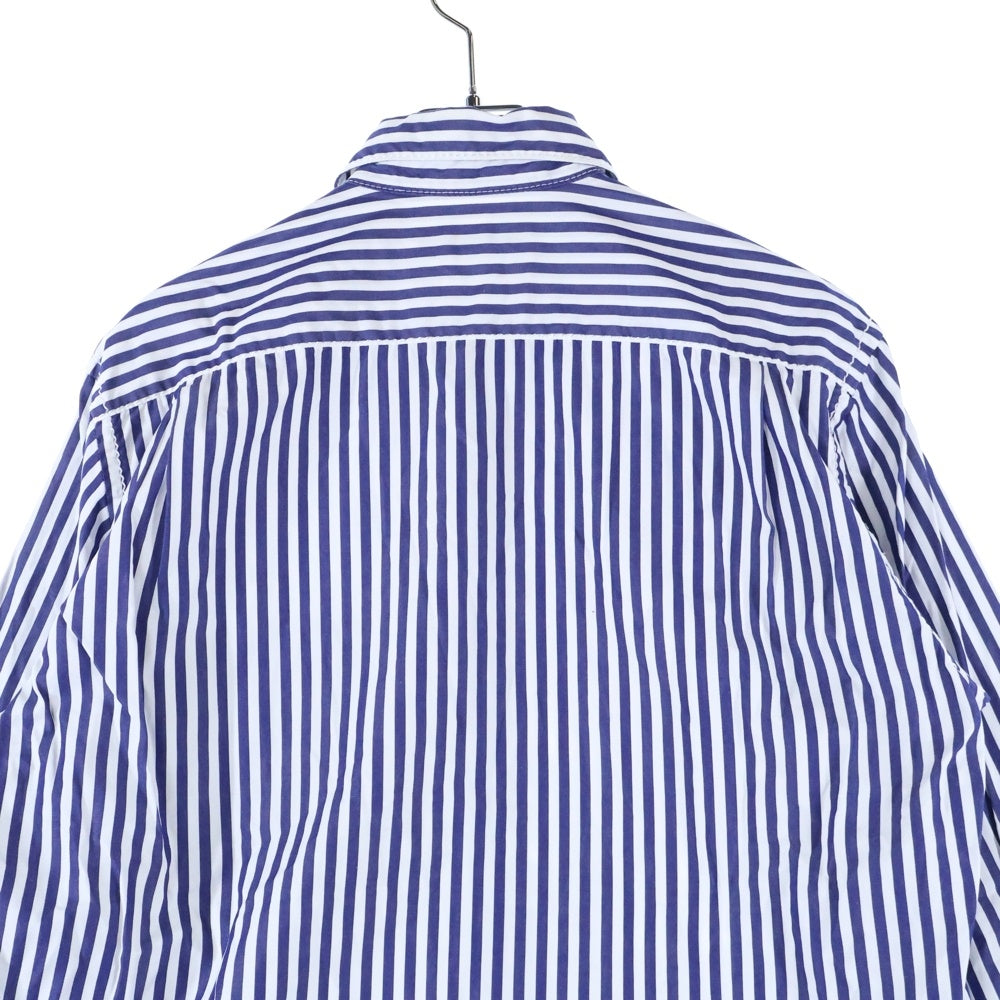 COMME des GARCONS HOMME PLUS(コムデギャルソンオムプリュス) 07SS 6B 胸ポケット エンブロイダリーデザイン 長袖シャツ ホワイト/ブルー HS-B043