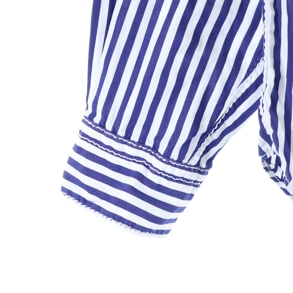 COMME des GARCONS HOMME PLUS(コムデギャルソンオムプリュス) 07SS 6B 胸ポケット エンブロイダリーデザイン 長袖シャツ ホワイト/ブルー HS-B043