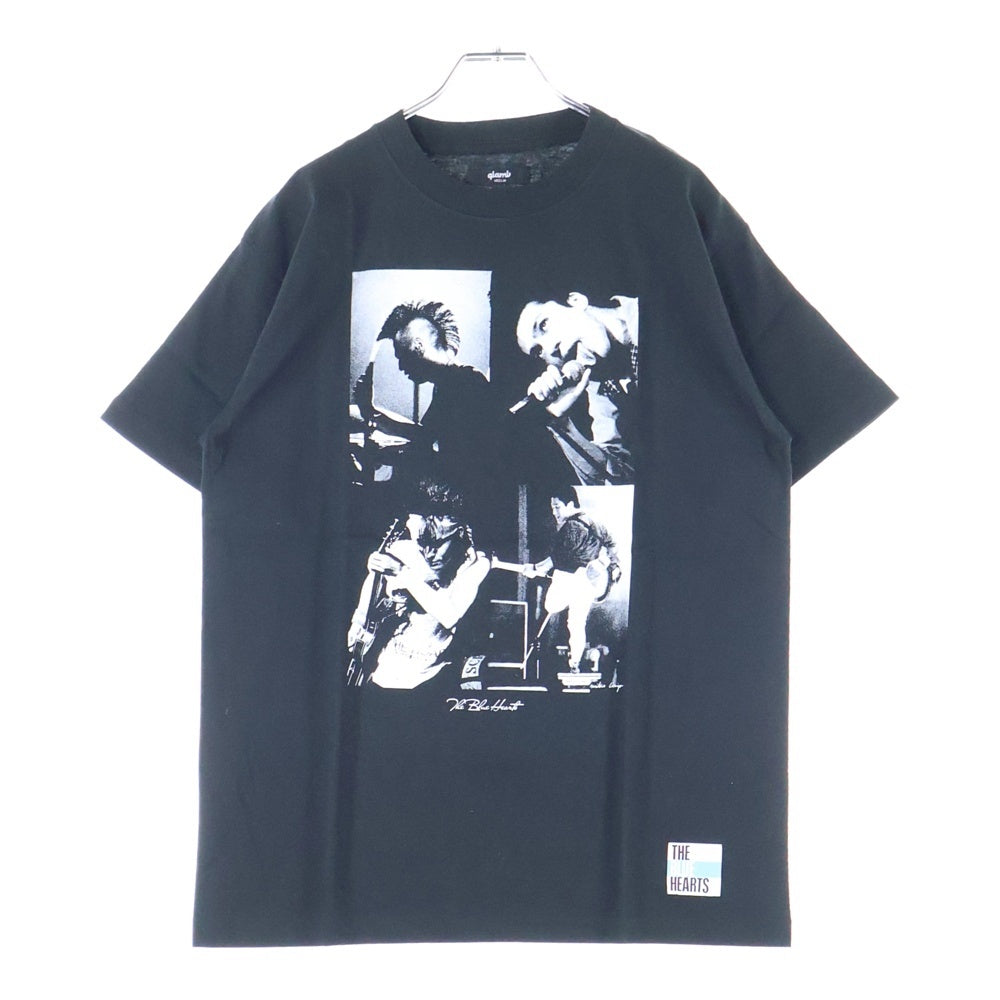 glamb(グラム) THE BLUE HEARTS COLLAGE ザ ブルーハーツ フォトデザイン クルーネック カットソー 半袖Tシャツ ブラック