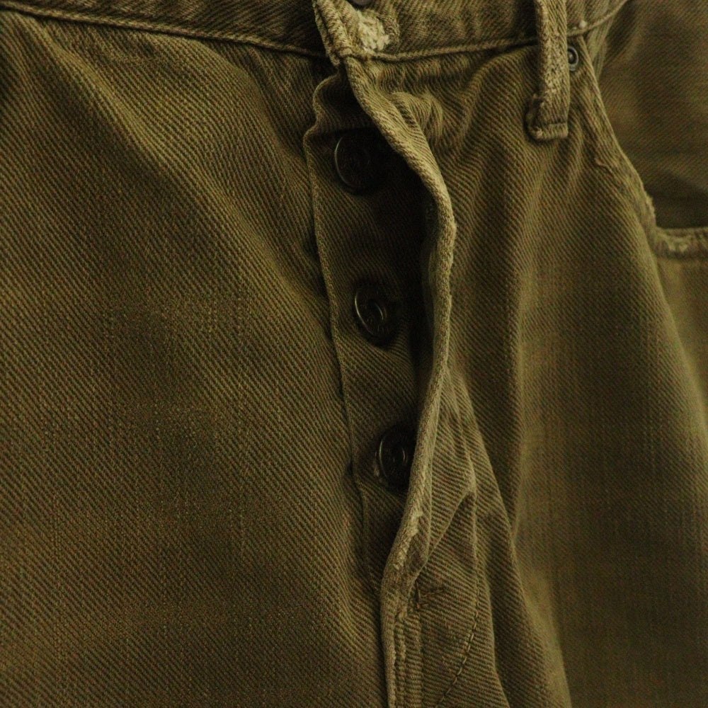 REPLAY(リプレイ) チュニジア製 コットン ボタンフライ ストレートパンツ ブラウン 983.000.8039882