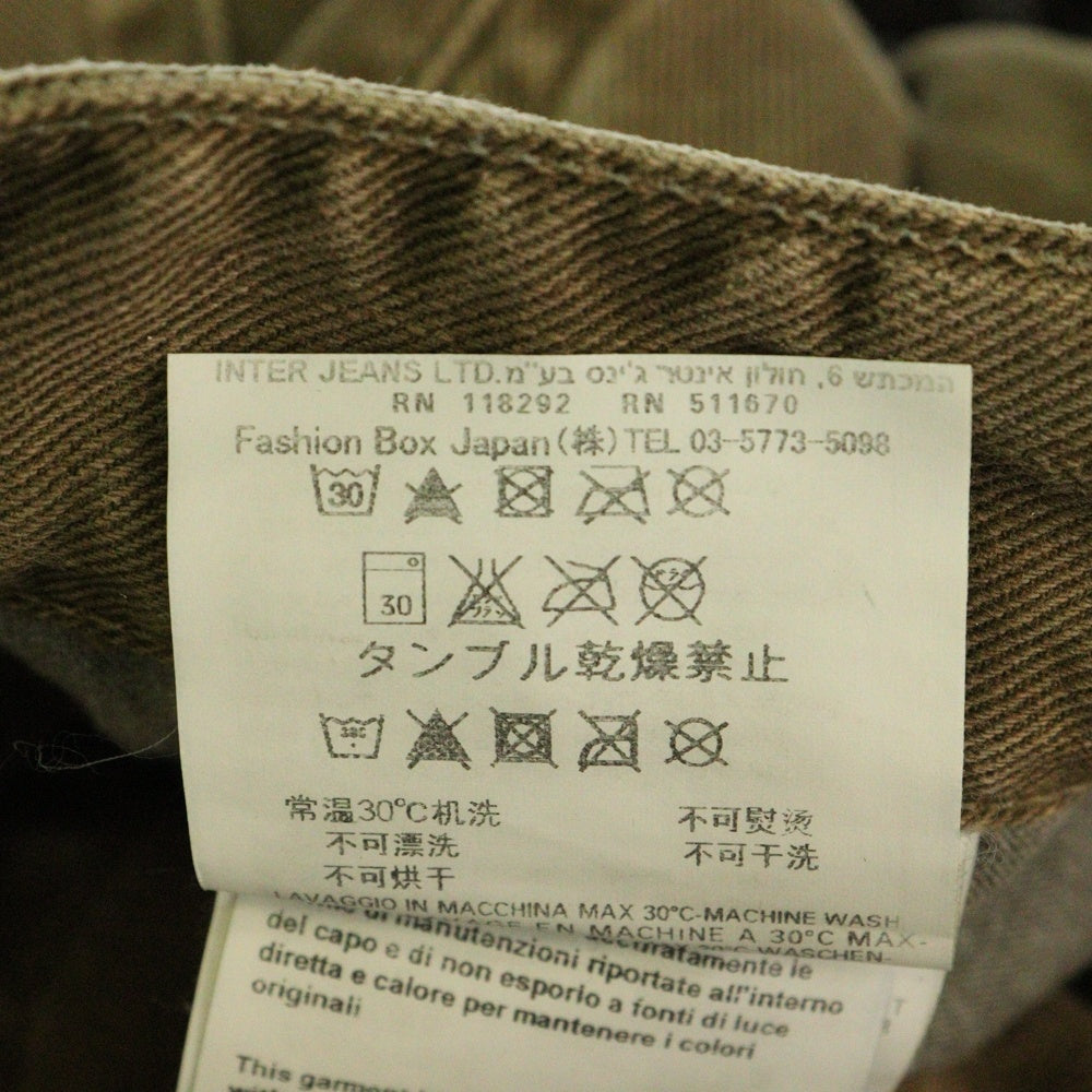 REPLAY(リプレイ) チュニジア製 コットン ボタンフライ ストレートパンツ ブラウン 983.000.8039882