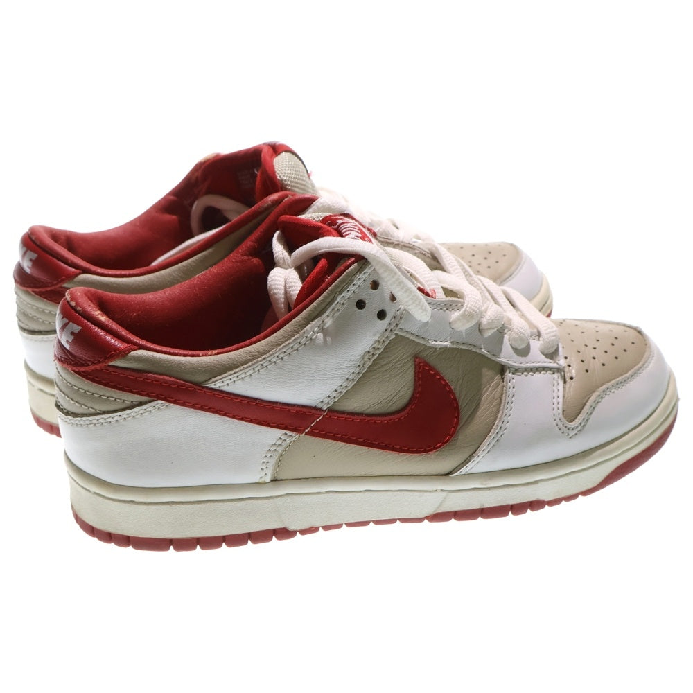 NIKE(ナイキ) 【観賞用 2002年製】 WMNS DUNK LOW Light Stone Varsity Red ウィメンズ ダンク ローカットスニーカー レディース ホワイト/レッド US7.5/24.5cm 302517-161