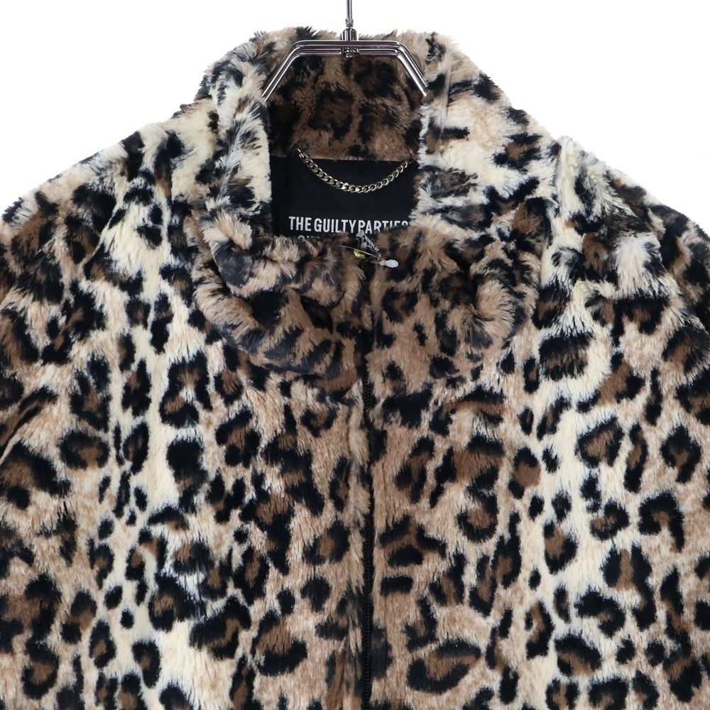 WACKO MARIA(ワコマリア) 23AW FUR LEOPARD TRACK JACKET レオパードファー ジップアップ トラックジャケット ブラウン 23FW-WMO-TJ04