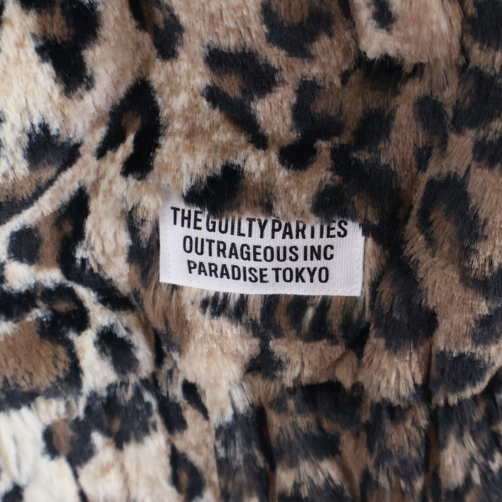 WACKO MARIA(ワコマリア) 23AW FUR LEOPARD TRACK JACKET レオパードファー ジップアップ トラックジャケット ブラウン 23FW-WMO-TJ04