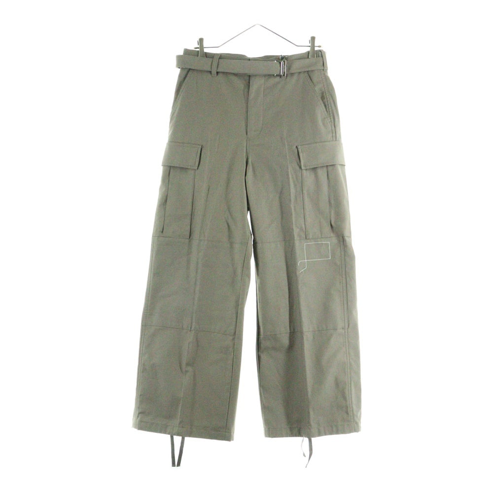 Sacai(サカイ) 25SS ×WTAPS Cotton Back Satin Pants ダブルタップス コットン バックサテン カーゴパンツ ブラウン 25-03695M