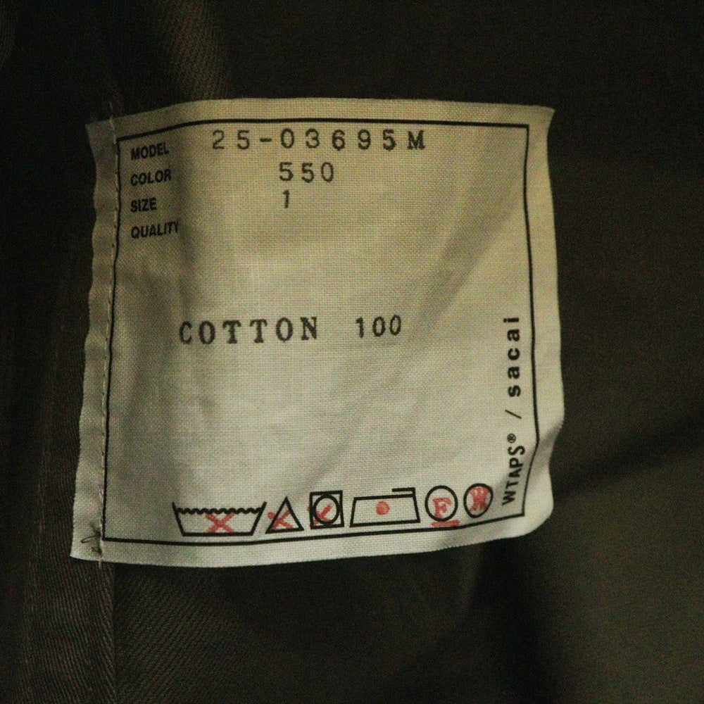 Sacai(サカイ) 25SS ×WTAPS Cotton Back Satin Pants ダブルタップス コットン バックサテン カーゴパンツ ブラウン 25-03695M