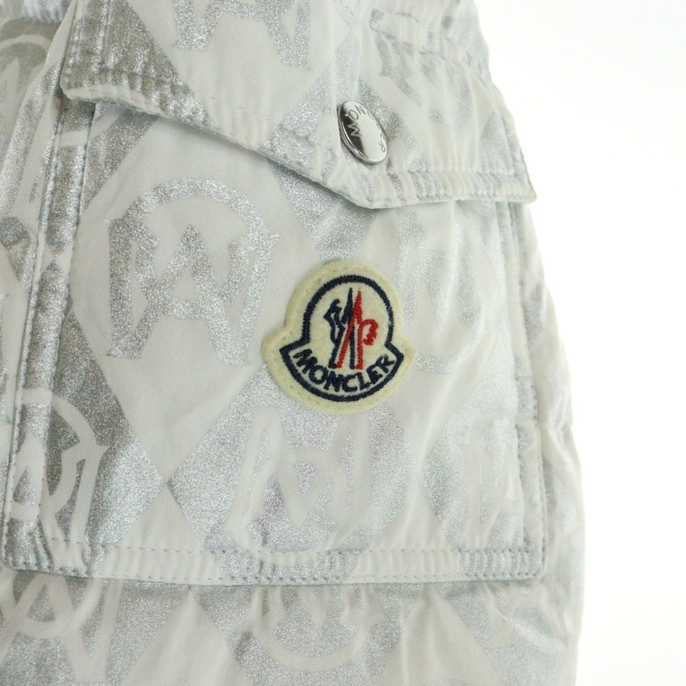 MONCLER(モンクレール) 23AW BOURNE GIUBBOTO 総柄 ナイロン ダウンジャケット ホワイト I20911A00023