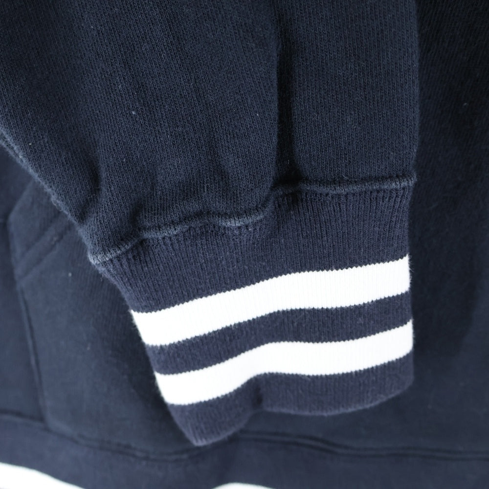 CHAMPION(チャンピオン) PULLOVER HOODIE BASIC ボーダー リブ プルオーバー スウェット フーデッド パーカー ネイビー C3-L121