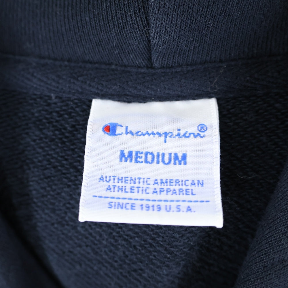 CHAMPION(チャンピオン) PULLOVER HOODIE BASIC ボーダー リブ プルオーバー スウェット フーデッド パーカー ネイビー C3-L121