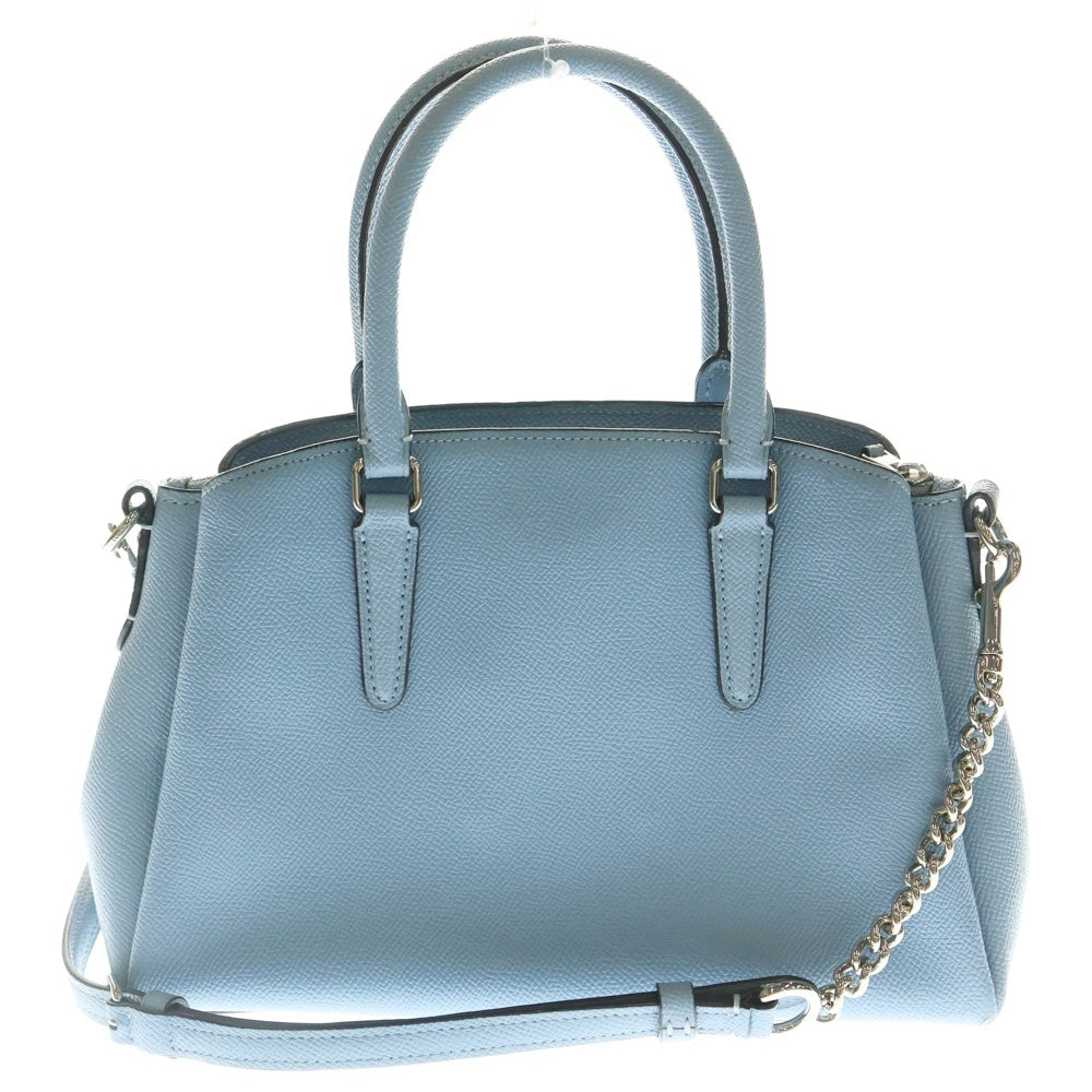 COACH(コーチ) フロントロゴデザイン チャーム付き ハンドバッグ ショルダーバッグ ライトブルー F28977