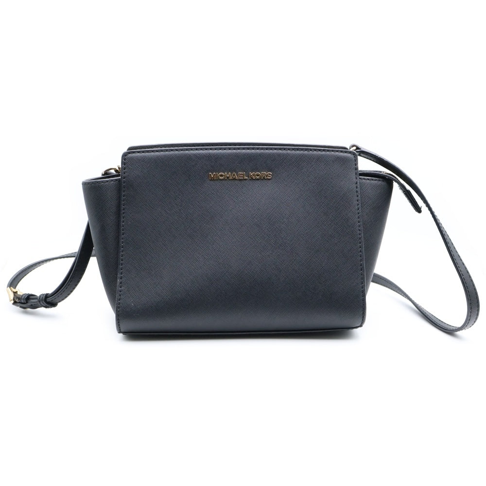 MICHAEL KORS(マイケルコース) フロントロゴデザイン レザー ハンドバッグ ショルダーバッグ ブラック 30T3GLMM2L