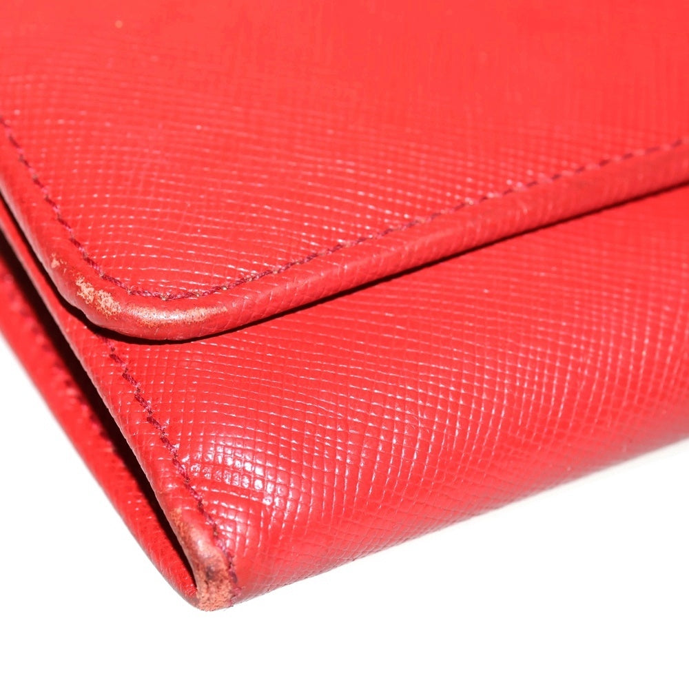 PRADA(プラダ) SAFFIANO METAL ORO サフィアーノ メタル オーロ ロングウォレット 長財布 レッド 1M1132
