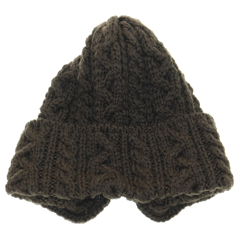 HIGHLAND 2000(ハイランド) BRITISH WOOL ブリティッシュウール ボタン付き ニット帽 ビーニー ブラウン