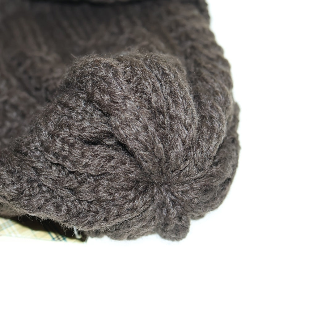 HIGHLAND 2000(ハイランド) BRITISH WOOL ブリティッシュウール ボタン付き ニット帽 ビーニー ブラウン