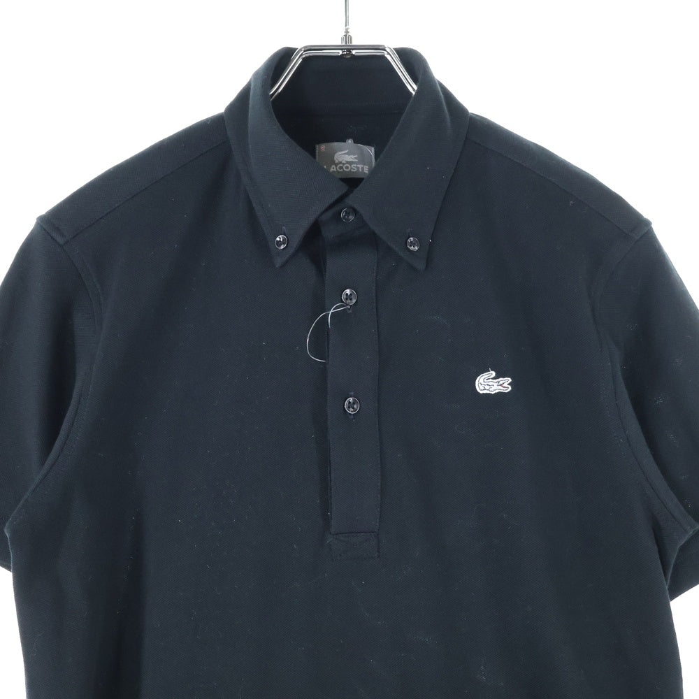 LACOSTE(ラコステ) PIQUE STRETCH ピケ ストレッチ ボタンダウン 半袖ポロシャツ ブラック