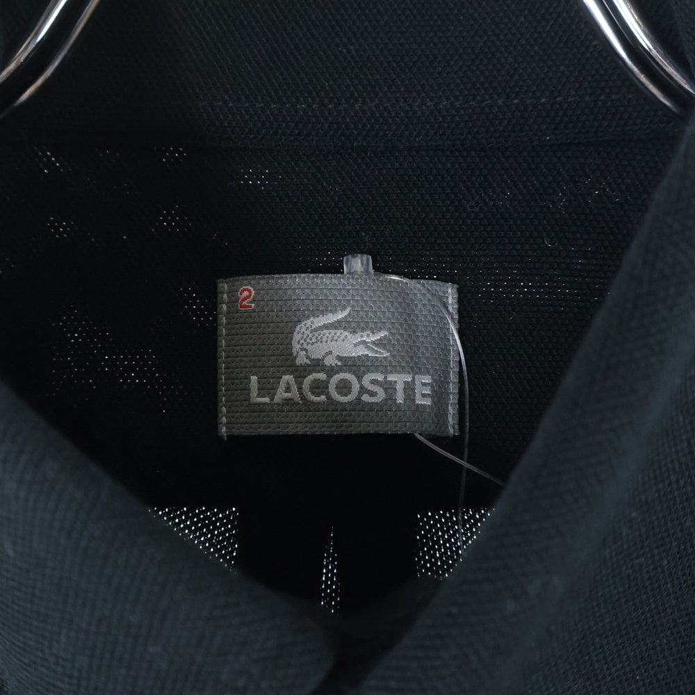 LACOSTE(ラコステ) PIQUE STRETCH ピケ ストレッチ ボタンダウン 半袖ポロシャツ ブラック