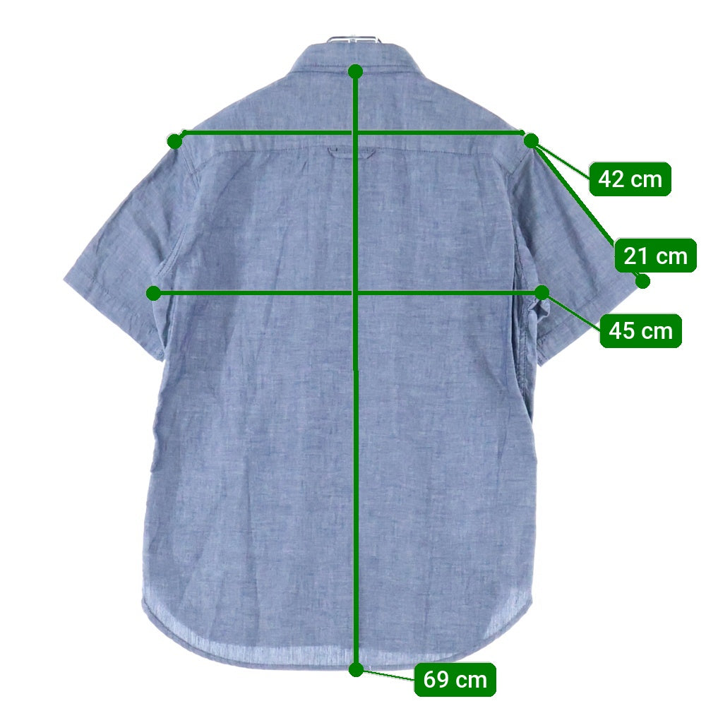 BEAMS(ビームス) リネン混 ボタンフライ 長袖シャツ グレー