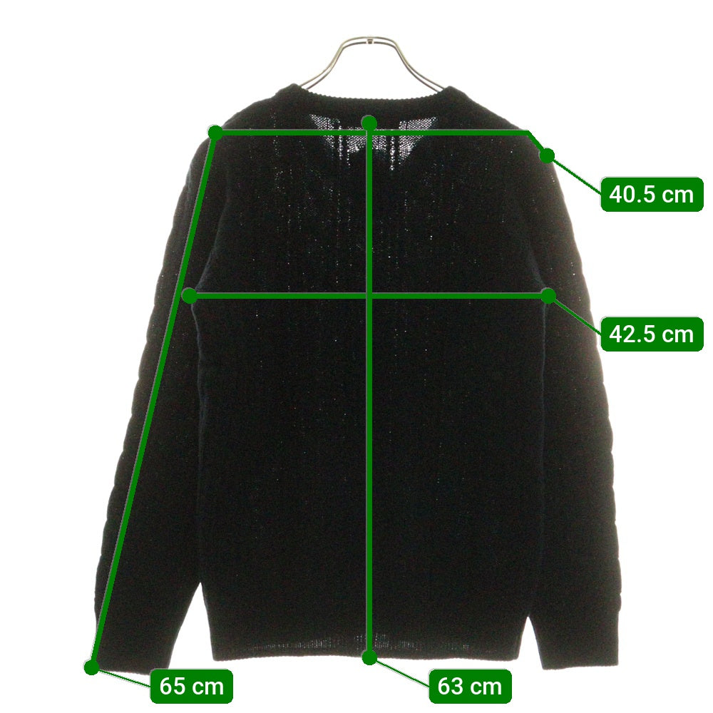 nano universe(ナノユニバース) Vネック ケーブルニット セーター ネイビー