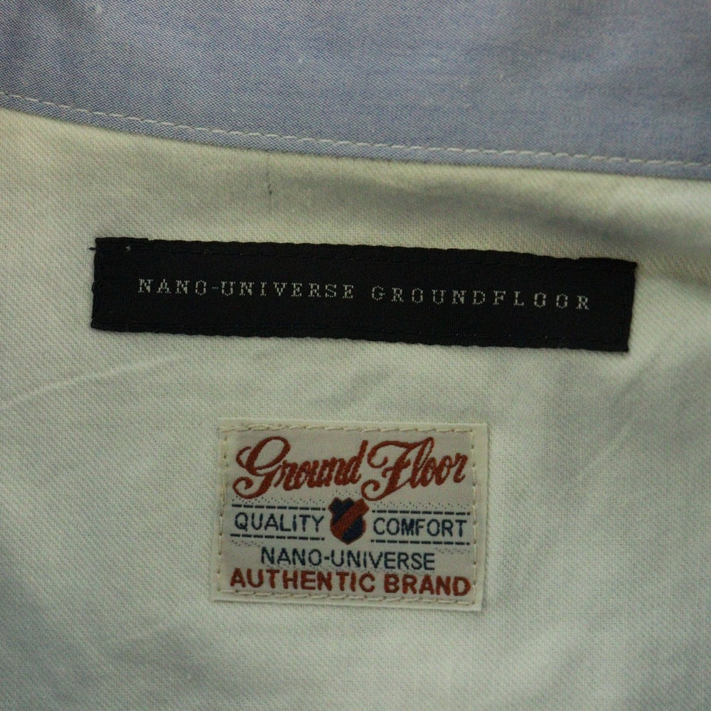 nano universe(ナノユニバース) ボタンダウン コットン 長袖シャツ ブルー