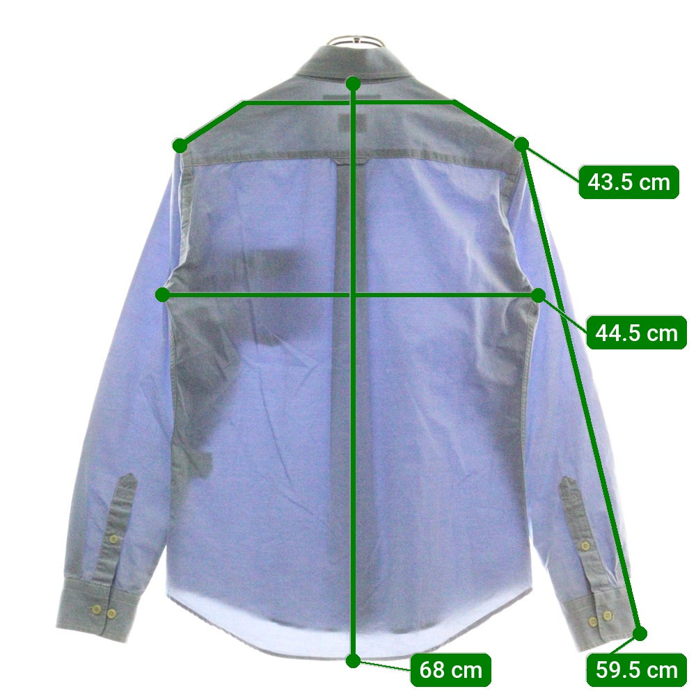 nano universe(ナノユニバース) ボタンダウン コットン 長袖シャツ ブルー