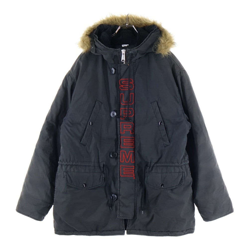 SUPREME(シュプリーム) 19AW Spellout N-3B Parka スペルアウト ミリタリー フーデッドジャケット ブラック