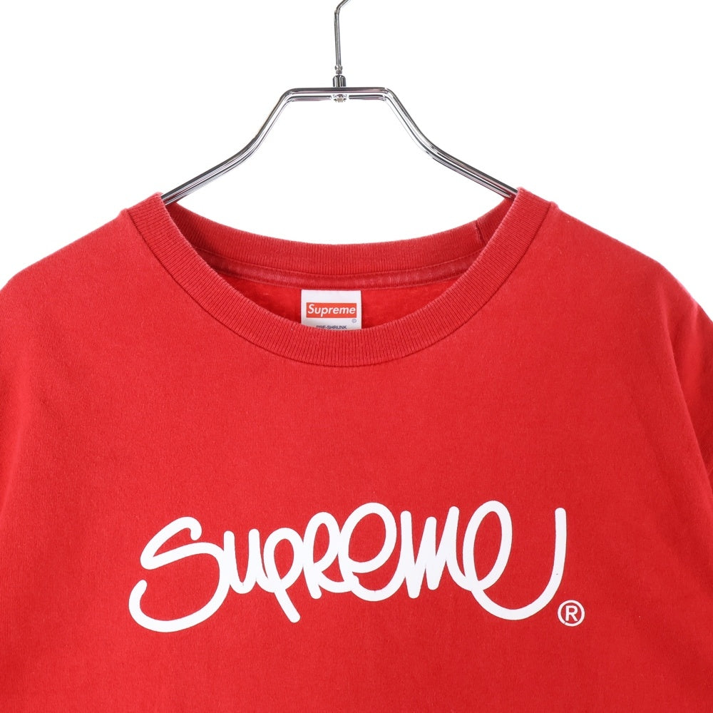 SUPREME(シュプリーム) 22SS Handstyle Tee ハンドスタイル フロントロゴデザイン クルーネック カットソー 半袖Tシャツ レッド