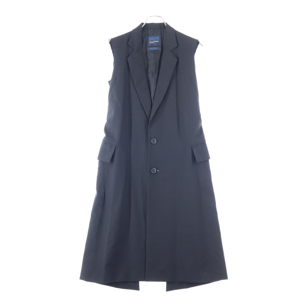 REGULATION Yohji Yamamoto MEN(レギュレーションヨウジヤマモトメン) 15AW カットオフ ノースリーブ 2B ロング テーラードジャケット ブラック FX‐J53‐100