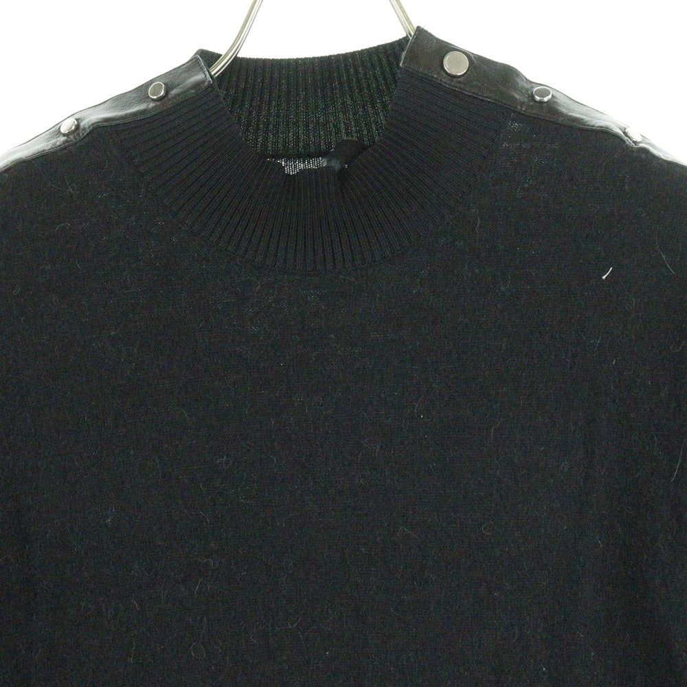 DIESEL(ディーゼル) レザー切替 ニット ワンピース ブラック レディース