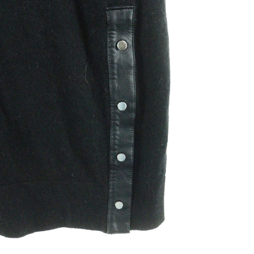 DIESEL(ディーゼル) レザー切替 ニット ワンピース ブラック レディース