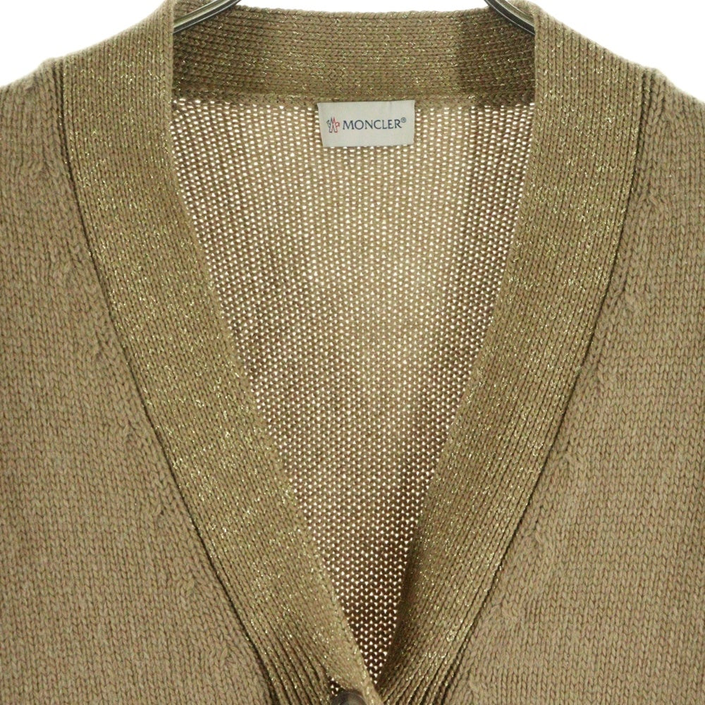 MONCLER(モンクレール) 20AW ラメ加工 カシミヤ混 ウールニットカーディガン ベージュ F20939B72110