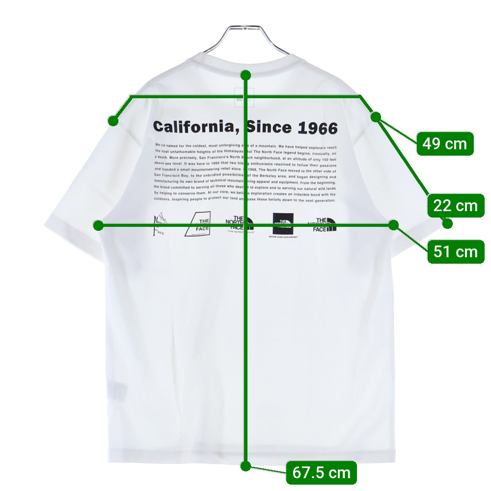 THE NORTH FACE(ザノースフェイス) S/S HISTORICAL LOGO TEE ヒストリカルロゴ プリント クルーネック 半袖Tシャツ カットソー ホワイト NT32332
